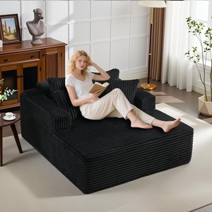 Gaomon 61'' Chaise Lounge Chair, Extra-Wide Oversized Comfy Upholstered Sofa with Pillows - 1 of 4