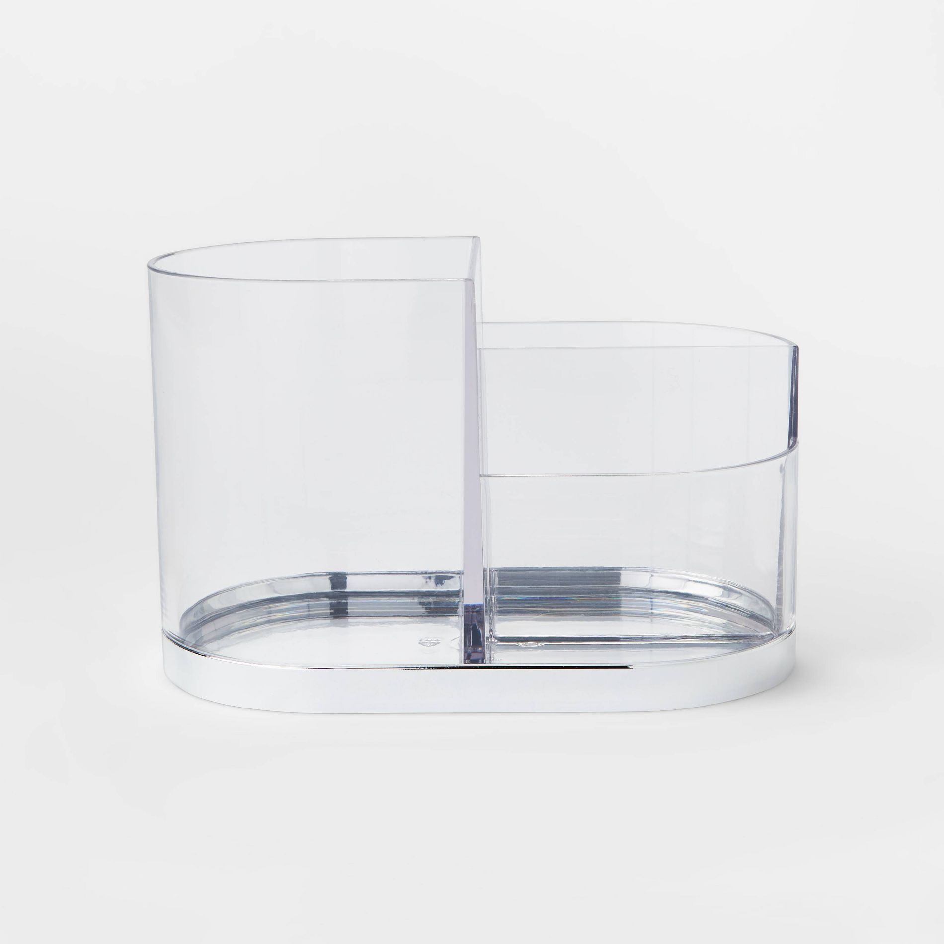 Accent Vanity Organizer Silver - Threshold™: Plastic Cosmetic Storage, Brush & Skincare Holder, Spot Clean