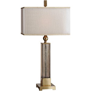 Uttermost Caecelia Column 33" High Gold and Amber Glass Table Lamp - 1 of 1