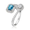 Ross-Simons 0.50 Carat London Blue Topaz and .73 ct. t.w. Lab-Grown Diamond Bypass Ring in Sterling Silver - 3 of 4