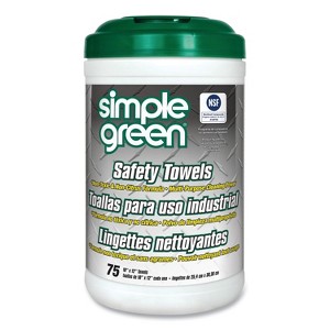 Simple Green Safety Towels, 1-Ply, 10 x 11.75, White, Unscented, 75/Canister - 1 of 4