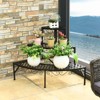 Tangkula Metal Plant Stand Flower Pot Plant Display Holder 3-Tier Rack Perfect for Patio Garden Balcony - 2 of 4