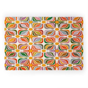evamatise Abstract Flowers Summer Holiday Looped Vinyl Welcome Mat - Society6 - 1 of 2