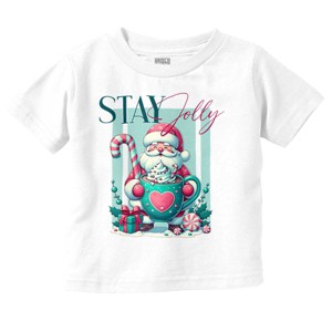 Christmas Santa Claus Stay Jolly Toddler Baby Graphic T Shirt Brisco Brands - 1 of 4