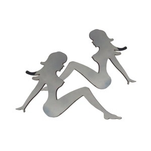 QAA Universal Decal 2 Piece Stainless Trucker Girl, Universal Decal, Each Emblem is Approximately 4.75"x3" SGR11001 - 1 of 3