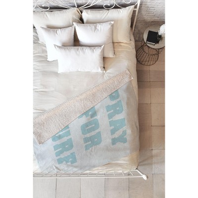 socoart Pray For Surf I 80" x 60" Fleece Throw Blanket - Deny Designs