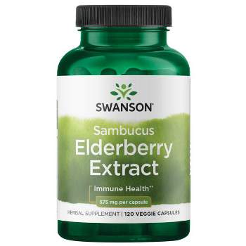 Swanson Herbal Supplements Sambucus Elderberry Extract 575 mg Capsule 120ct