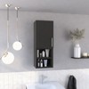 SEVOBAL Bathroom Storage Cabinets Multi-Functional Storage Cabinet, Dual Interior Shelves and Dual Open Shelves for Bathroom, Black, 22.4"*16.1"*5.9" - 4 of 4