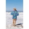 HAPPY BAY Women's Open Front Summer Beach Swimwear Coverups Bikini Cardigan Swimsuit Duster Holiday Beachwear Mini Bathing Suit Duster L-XL Blue, Leaf - 4 of 4