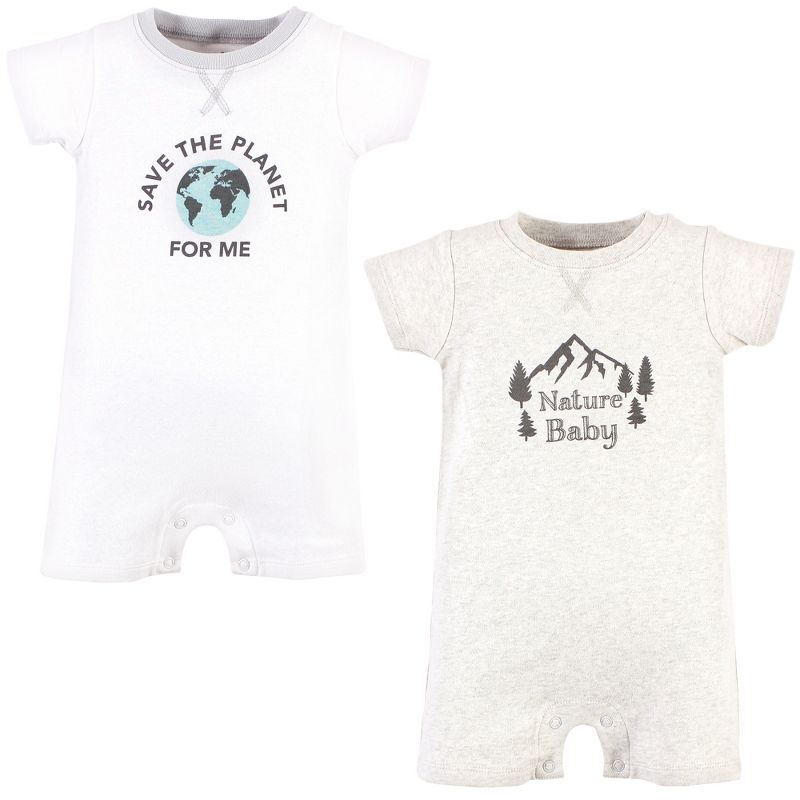 Touched by Nature Unisex Baby Organic Cotton Rompers, Nature Baby, 1 of 6