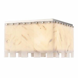 Viviana 6-Light Flush Mount Ceiling Light - Polished Nickel Glam Style, 17.5" x 11" - 1 of 4