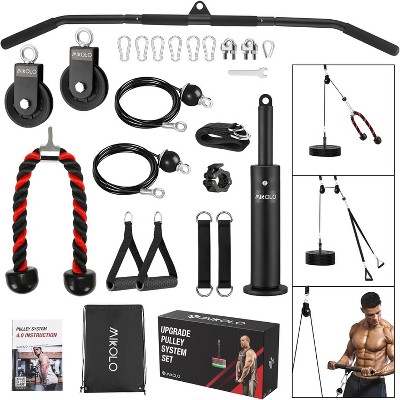 Upgraded Weight Lift Pulley System - LAT Pulley Attachments with Adjustable Length Cable for Full Body Training, Home Gym Set