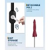 9FT Patio Umbrella Outdoor, Market, Table Umbrella with Push Button Tilt and Crank, 8 Sturdy Ribs for Garden, Pool, Deck, Backyard - 3 of 4