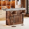 63" Long Bar Table-Counter Bar Height Pub Table with 2 Tier Storage Shelves, Modern Coffee Breakfast Bar Unit for Dining Room, Bistro, Living Room - 3 of 4