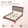 AMERLIFE Solid Wood Bed Frame, Mid-Century Platform Bed with Grille Headboard - 2 of 3