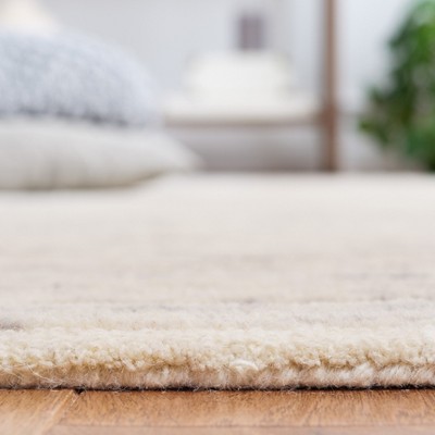 Ivory and Gray Hand-Tufted Wool Geometric 4' x 6' Area Rug
