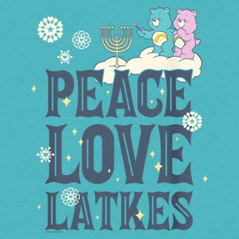 Women's Care Bears Hanukkah Peace Love Latkes Racerback Tank Top, 2 of 5