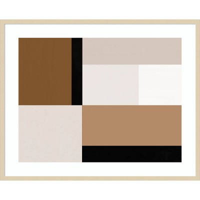 Neutral Centerpoint I Brown and Beige Framed Abstract Print
