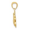 Black Bow Jewelry 14k Yellow Gold 15mm Textured Bee Pendant - 2 of 4