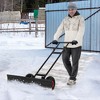 Costway 36" Snow Shovel Pusher with 10" Inflatable Wheels Adjustable Handle & Head Black - 3 of 4