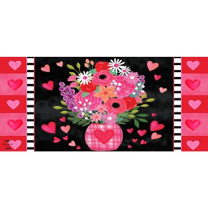 Briarwood Lane Valentine's Hearts and Flowers Mini Mat 22x10 Indoor Outdoor For Valentine's Doormat - 1 of 3