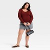 Women's Ribbed Seamless Long Sleeve Top - A New Day™ - 3 of 3