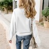 Amaryllis Women's Oversized Fleece-Lined Pullover Sweatshirt with Ribbed Cuffs and Hem - 3 of 4