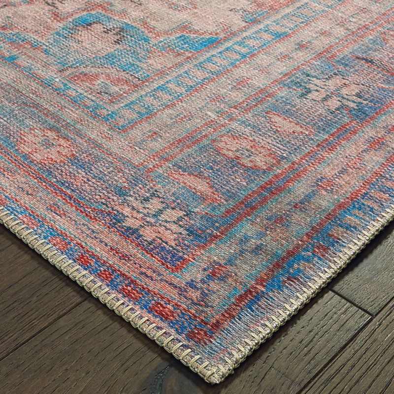 7&#39;6&#39;&#39;x9&#39;11&#39;&#39; Selena Faded Traditional Rug Red/Blue, 3 of 6