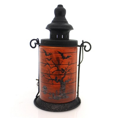 Stony Creek 10.25 In Lighted Metal Lantern Halloween Spooky Novelty Sculpture Lights
