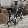 58" Poppy Hill Modern Rectangle Glass Top Dining Table Black/Gray - HOMES: Inside + Out: Beveled Edge, Steel Frame - 3 of 4