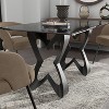 58" Poppy Hill Modern Rectangle Glass Top Dining Table Black/Gray - HOMES: Inside + Out: Beveled Edge, Steel Frame - image 3 of 4