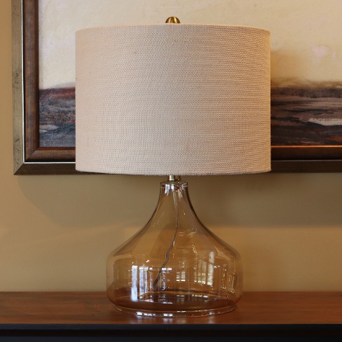 22 X 14 Er Glass Desk Lamp Clear, Brown Glass Table Lamp