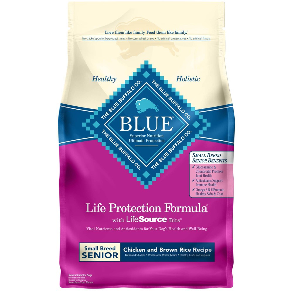Blue Buffalo Life Protection Chicken & Brown Rice Recipe Small Breed Senior Dry Dog Food - 6lbs