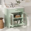 ACEPANO 31 in. W Modern Bathroom Vanity with Tempered Glass Top, Rubberwood Legs & Soft-Close Cabinet Doors-Green - 2 of 4