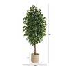Nearly Natural 8-ft Ficus Artificial Tree with Handmade Natural Cotton Multicolored Woven Planter - 2 of 4
