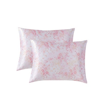 Butterfly Garden Pink Satin Duvet Cover Set with Shams