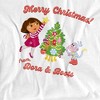 Dora The Explorer Happy Holidays From Dora and Boots Adult T-Shirt, White - 2 of 4