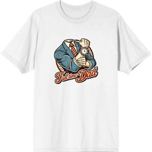Full Time Dad Business Suit Adult Crew Neck Short Sleeve Tee - 1 of 2