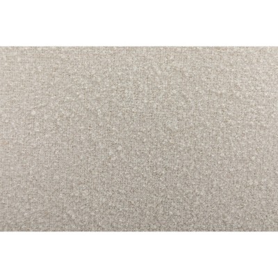 Cream Boucle Round Pouf Ottoman Footstool