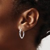 Black Bow Jewelry 3mm x 25mm (1 Inch) 14k White Gold Double Oval Hoop Earrings - 4 of 4