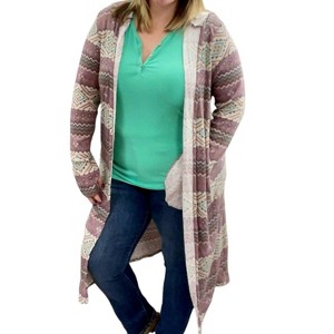 Women's Aztec Hooded Cardigan - honeyme - 1 of 3