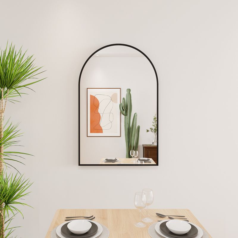 Alani Contemporary 36*24 Arched Wall Mirror,Arch-shaped Wall Mirror With Aluminum Alloy Frame- The Pop Home, 2 of 9