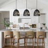 Modern Black Dome Pendant Light, Sculptural Cage Hanging Fixture for Kitchen Island or Dining Room - 4 of 4