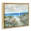 Stupell Industries Tranquil Beachside Flower Meadow Ocean Sailboats Scene, 21" x 17" - 3 of 4