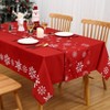 Christmas Tablecloth for Rectangle/Round Tables,Snowflake Washable Decorative Table Cover,Party Decorations for Parties Kitchen and Dining Room - 3 of 4