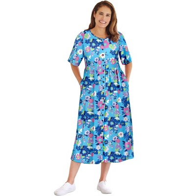 Woman Within Plus Size Petite Button-Front Essential Dress
