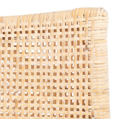 Coastal Chic Natural Whitewash Rattan Armchair with White Cushion