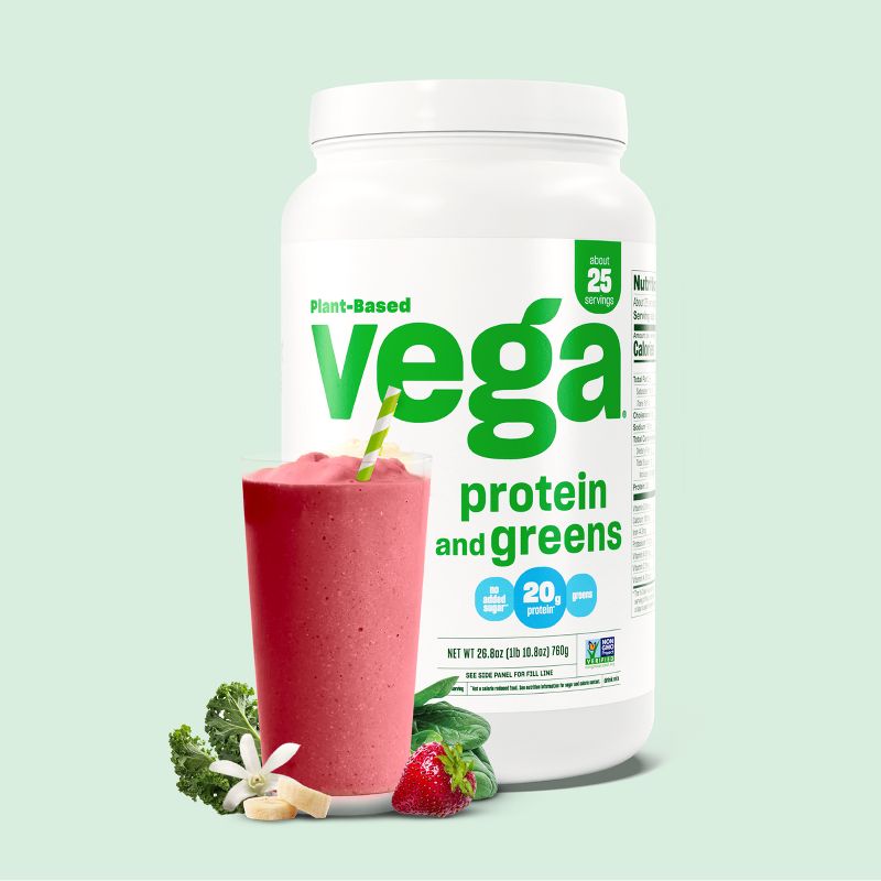 Vega Protein and Greens Plant Based Vegan Protein Powder - Berry - 18.4oz - 18 Servings, 5 of 7