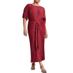 ELOQUII Women's Plus Size Draped Plisse Dress - 1 of 3