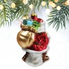 Holly Jolly Santa Claus with Gift Bag and Toys Blown Glass Christmas Ornament| OrnamentallyYou - 4 of 4